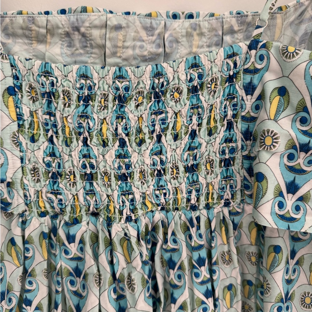 Anthropologie Floral Blue and Green Dress - Picture 10 of 10